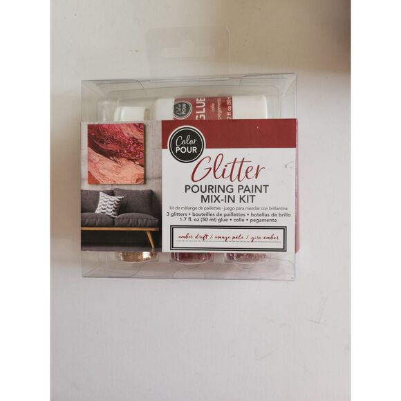 Color Pour Glitter Pouring Paint Mix Amber B18 - Picture 1 of 3
